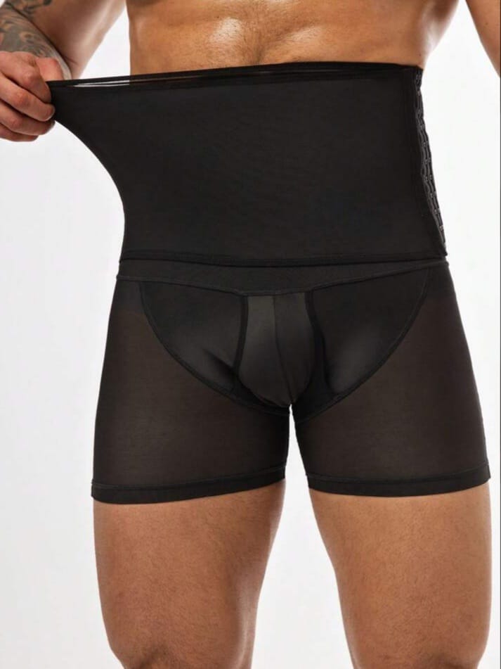 Men's High-Waist Compression Shapewear Boxer Shorts – Tummy Control Waist Trainer Underwear